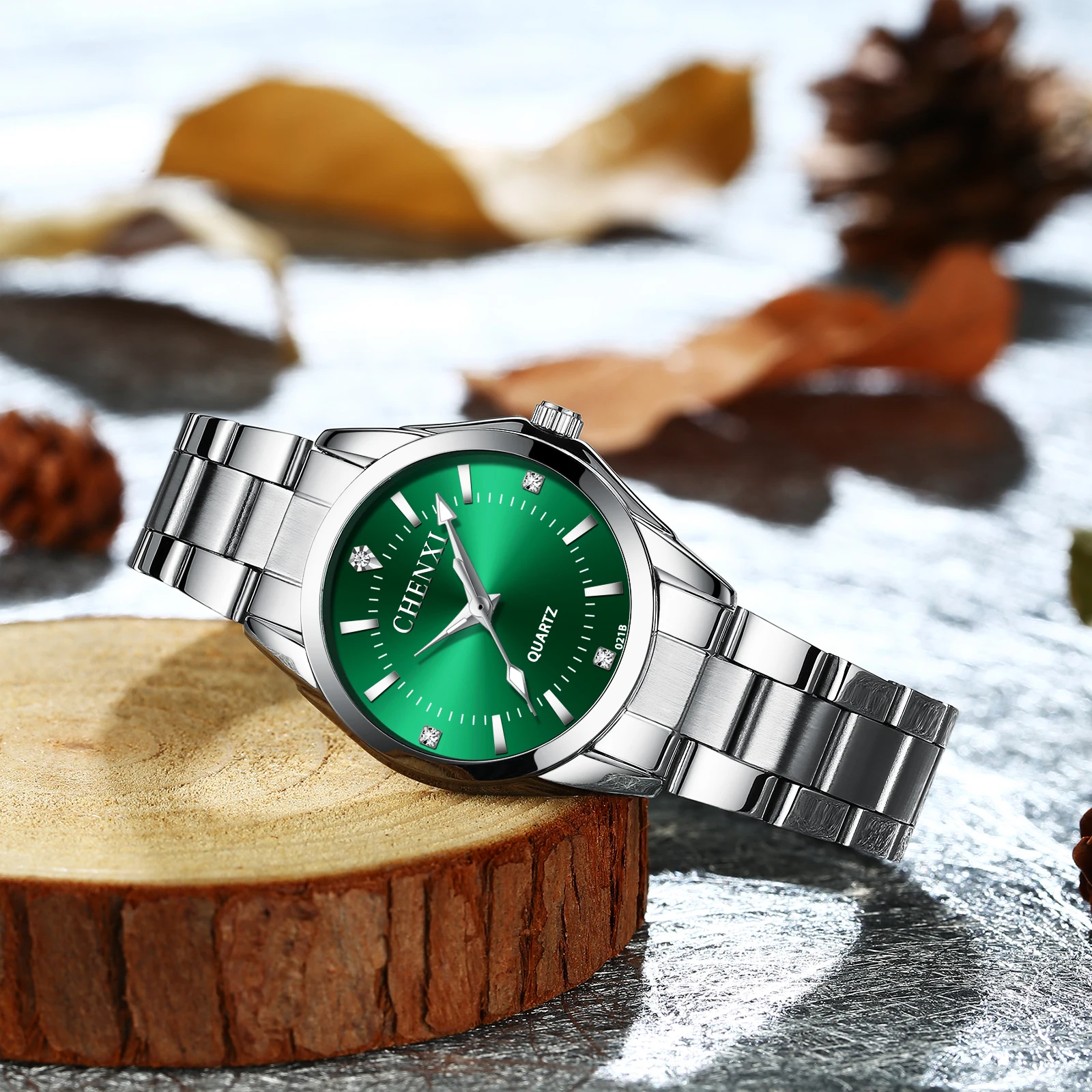 CHENXI Ladies Watch For Women Fashion Silver Clock Stainless Steel Quartz Wrist Watches for Women Waterproof Relogio Feminino 5
