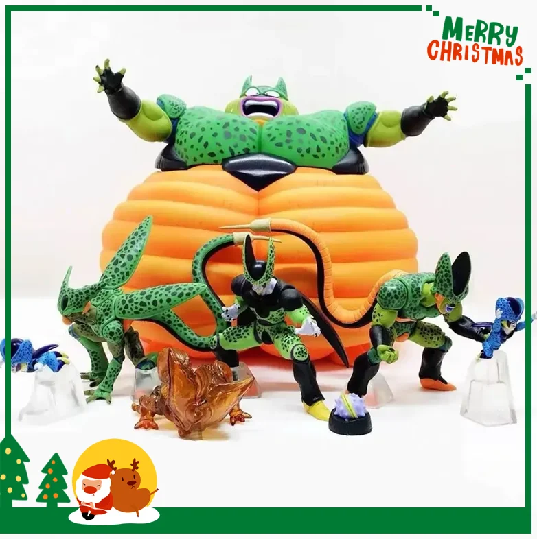

8pcs Dragon Ball Cell Figure Gk A Set All Forms Cell Figure Mini Hg8 Anime Pvc Figurine Model Doll Collectible Toys Gift