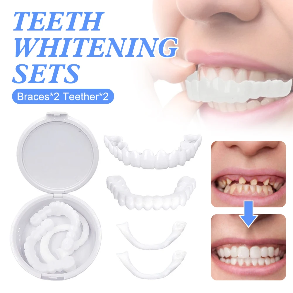 

Teeth Veneers Whitening Dentures Temporary False Teeth Cover Imitation Braces for Perfect Smile for Men Women
