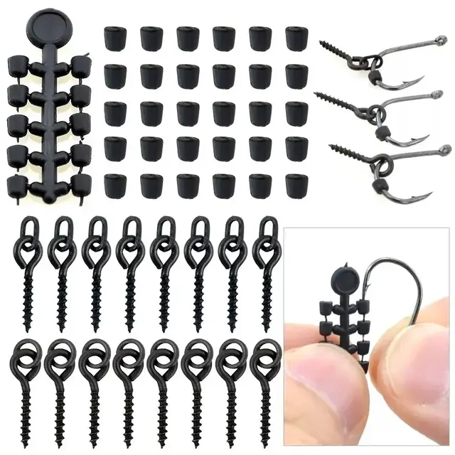 Hirisi 50pcs Rubber Beads for Carp Fish Hook Carp Fishing Accessories Fish Hook Stoper 20pcs Fishing Boilie Screw Chod Rigs Hirisi 50pcs Rubber Beads for Carp Fish Hook Carp Fishing Accessories Fish Hook Stoper 20pcs Fishing Boilie Screw Chod Rigs