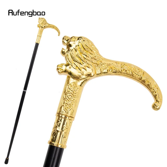 Golden Luxury Lion Handle Fashion Walking Stick for Party Decorative Walking Cane Elegant Crosier Knob Walking Stick 95cm