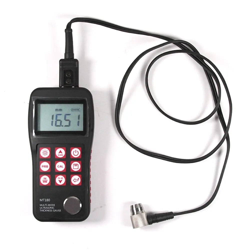 

MT180 Through Coating Pe Ee Two Modes Ultrasonic Thickness Gauge Meter For Metals Plastic Ceramics Thickness Meter Tester