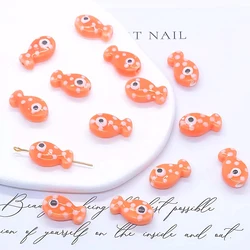 Set of 10 Fish-Shaped Ceramic Spacer Beads for Jewelry Making and DIY Accessories (15 Orange)