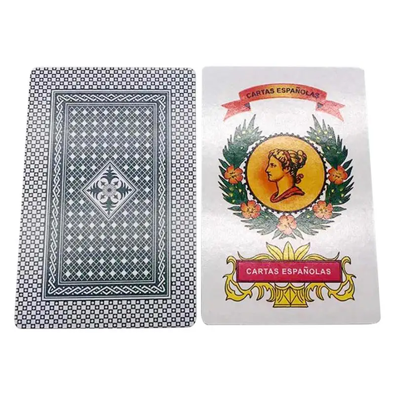 Fun Spanish Playing Cards Spanish Poker Game Card Waterproof 50 Cards Deck Family Party Board Game Waterproof for Party