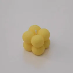 White and Pink Bubble Cube Soy Wax Candles - Scented Home Decor and Gift Set (2 Pieces) (2pcs mini yellow)