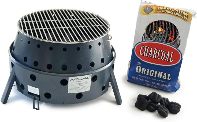 Volcano Grills 3-Fuel Portable Camping Stove/Fire Pit, Charcoal, Collapses Down to 5 inches; for Convenient Portability and Stor 3
