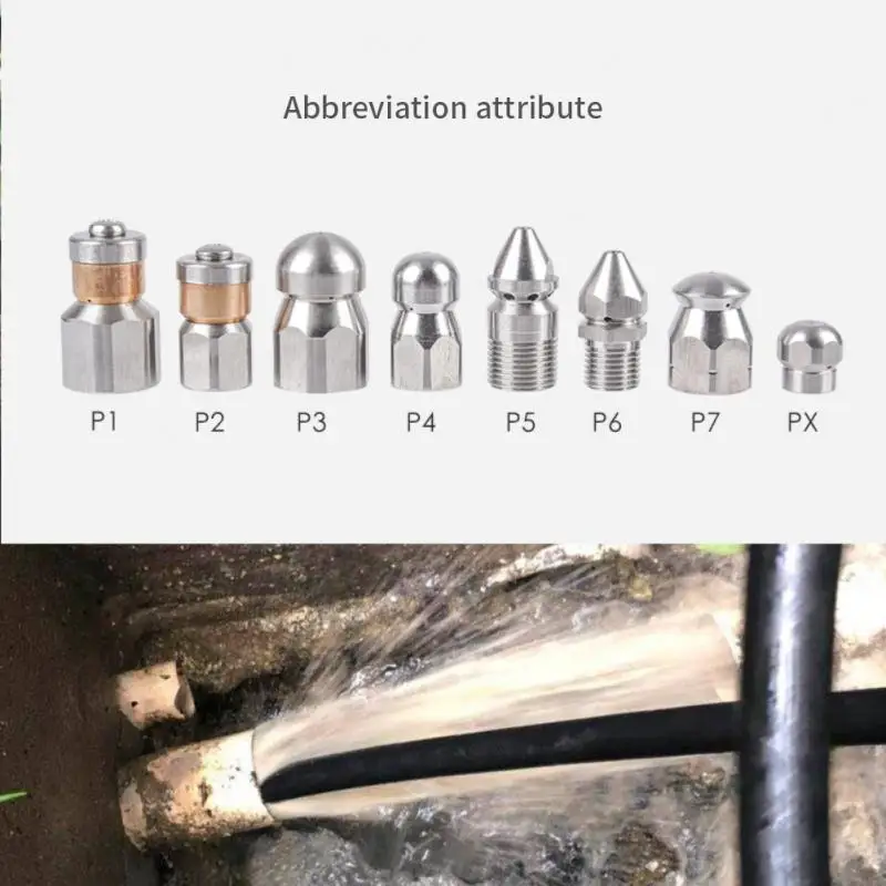 

High-pressure Cleaning Machine Wire Pipe Special Front And Rear Three/six Water Rat Pipe Dredging Rotating Rat Head Pipe Fitting