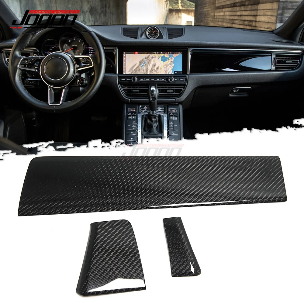 100% In Fibra Di Carbonio Car Center Console Panel Cover Per Porsche Macan 2014-2022 Central Control Wrap Panel Sticker Film Accessori