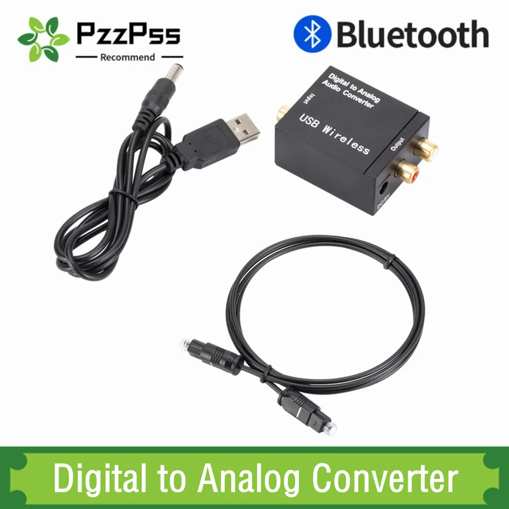 Digital to Analog Audio Converter Support Bluetooth Optical Fiber