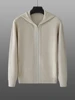 Aliselect Men Pure Cashmere Hooded Cardigan Autumn Winter New Zipper Knit Jacket Thick Sweater Leisure Plus Size Coat Warm Shirt 2