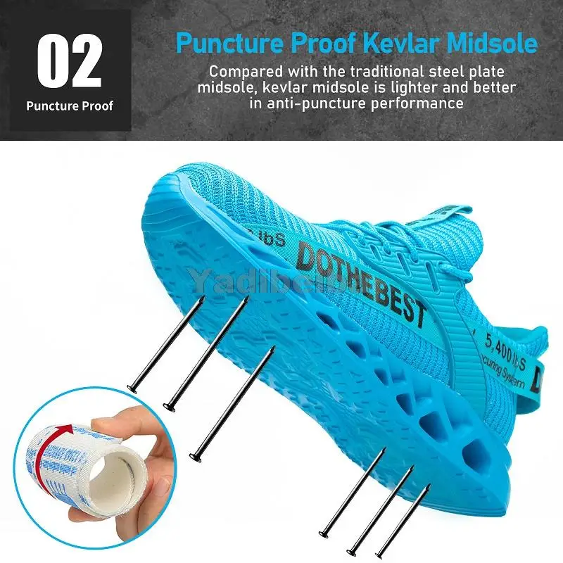 Steel Toe Safety Shoes for Women Men Lightweight Work Sneakers Puncture Proof Work Shoes Coustruction Safety Boots Unisex safety shoes