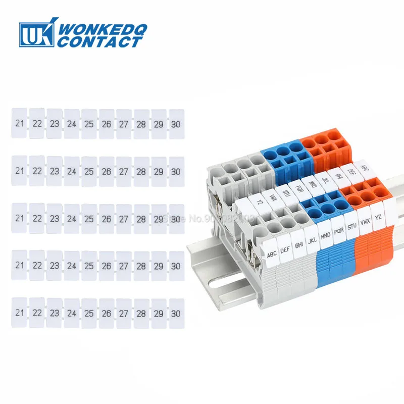Morsettiera Marker Strip Lable 10Pcs Zb 3.5/4/5/6/8/10 Zbfm 3.5/5/6 Numero Tag 10 Seat Din Rail Connector Strips Marking