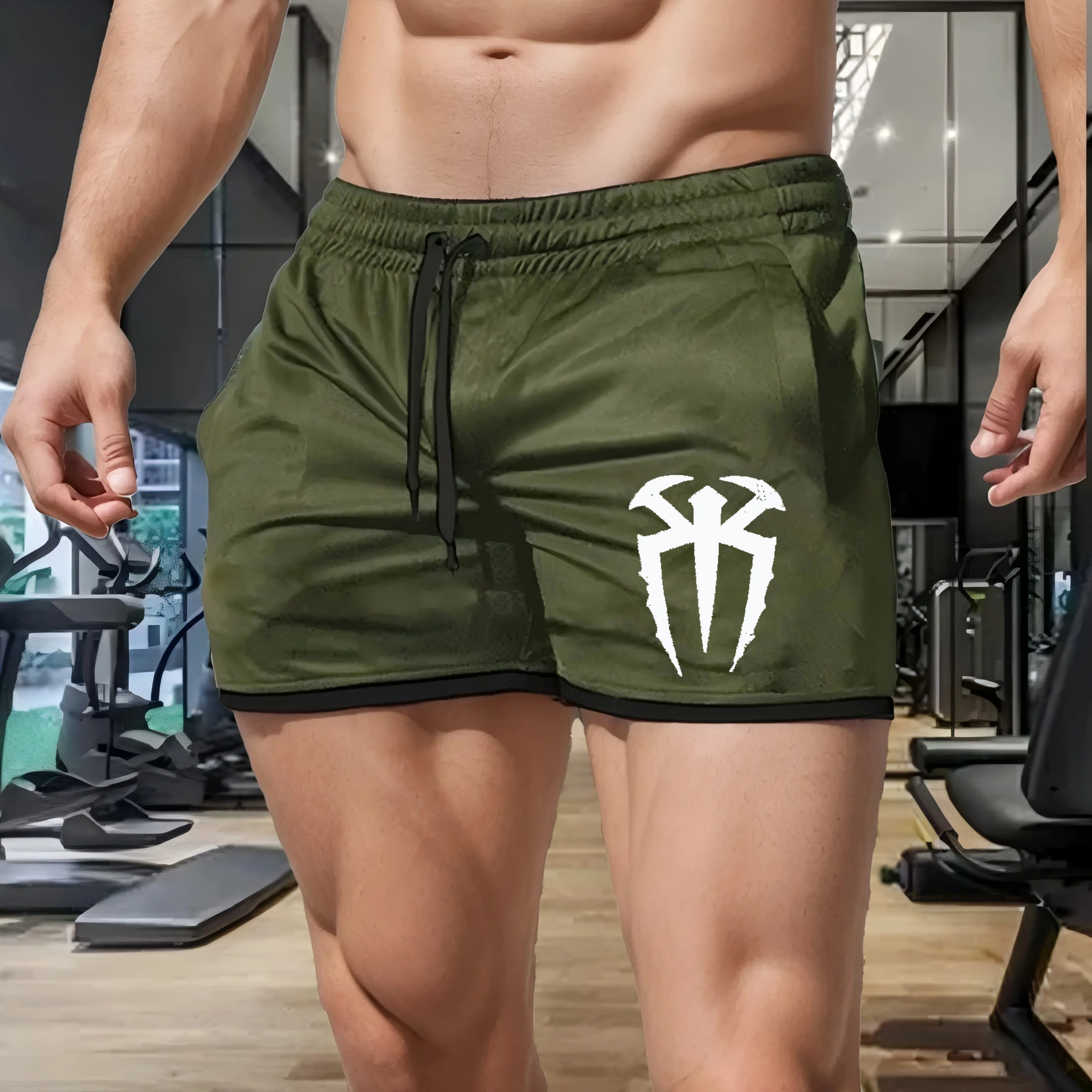 Men's casual shorts with spider print, lightweight summer running sweatpants, fashionable and versatile 4