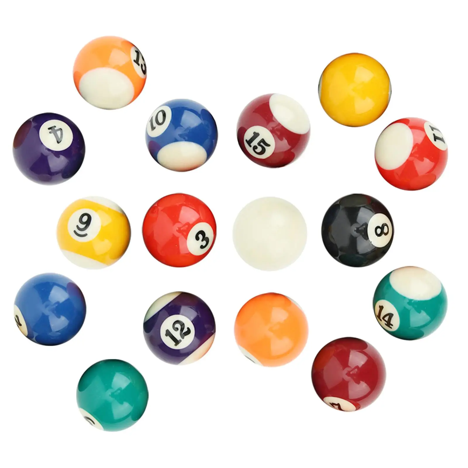 38MM Mini Pool Table Billiard Ball Kit Children's Toy Set Eco-friendly Resin Accessory
