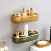 Acrylic Bathroom Shelves Transparent Shower Storage Holder Organizer No Drilling Wall Mounted Floating Bathroom Shampoo Shelf 2
