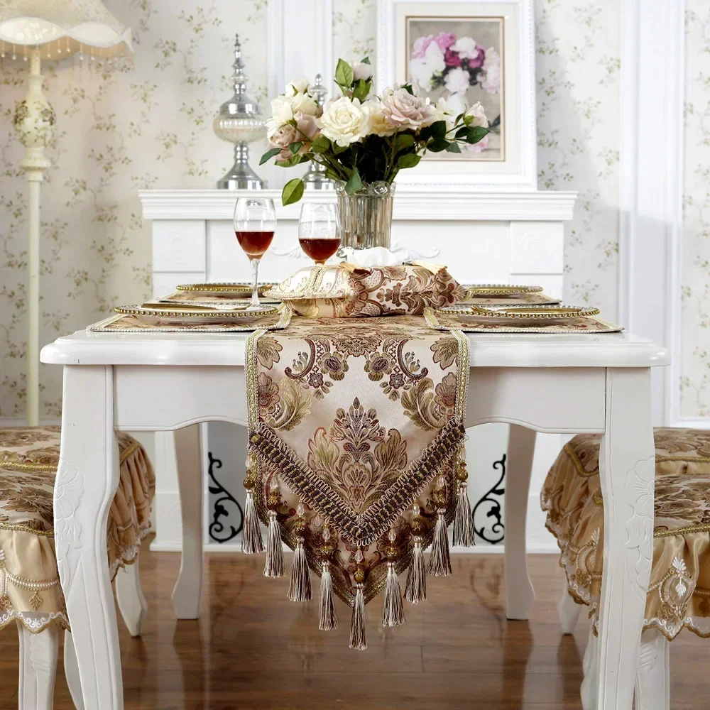 

Роскошные европейские скатерти Proud Rose с кисточками, Высококачественная скатерть для чайного столика с вышивкой, скатерть для телевизора, кабинета, Свадебный декор
