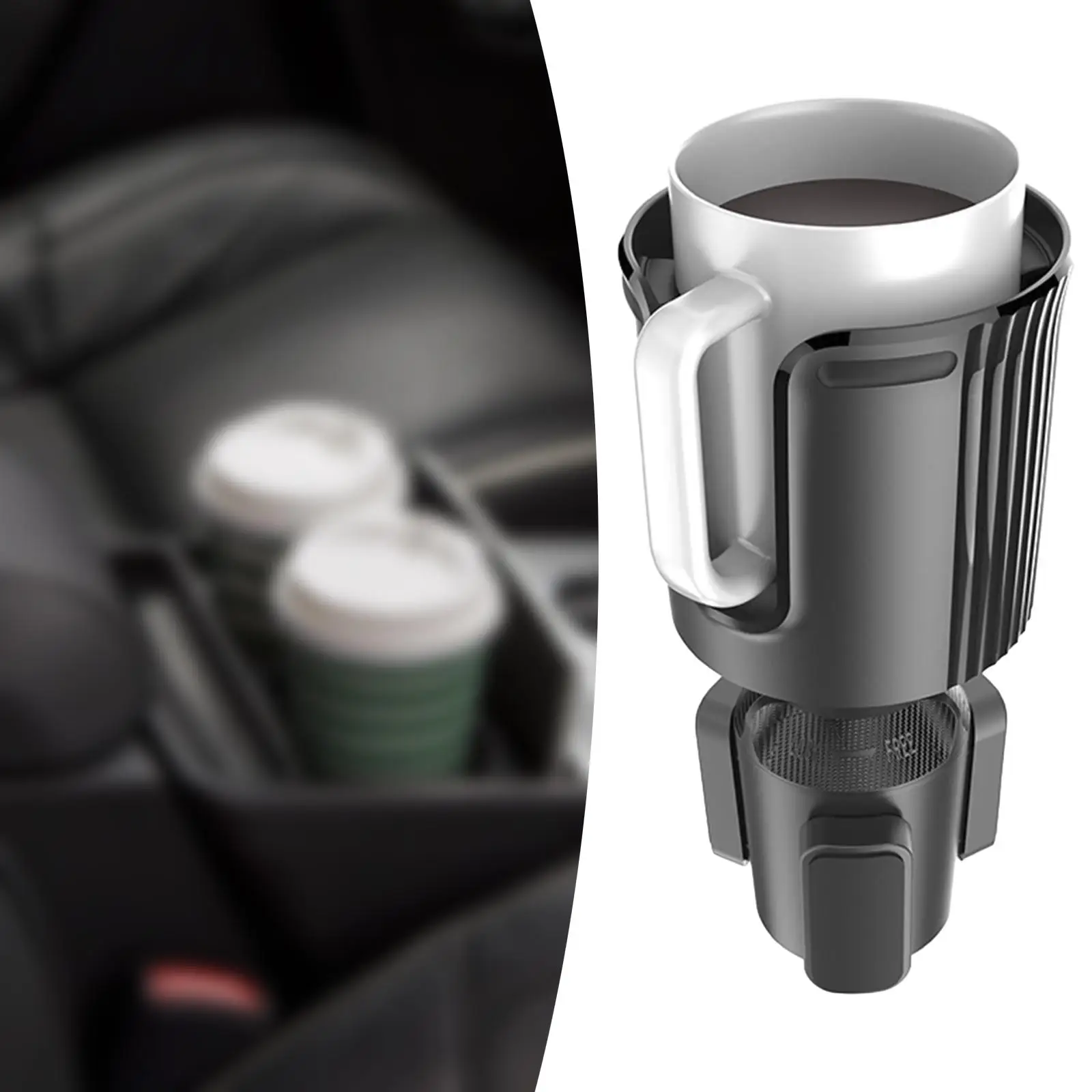 Car Cup Holder Expander Adapter Adjustable Base for Mugs Water Bottles