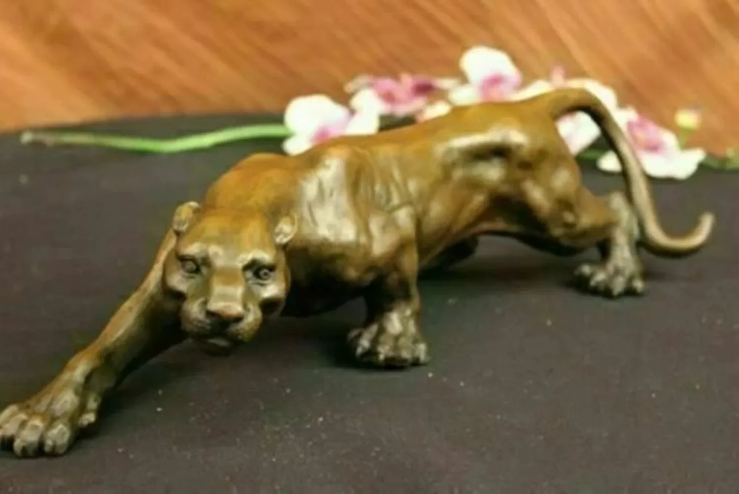 

Jaguar Panther Leopard Tante Girang Kucing Besar Kolektor Karya Seni Perunggu Patung Seni Deco