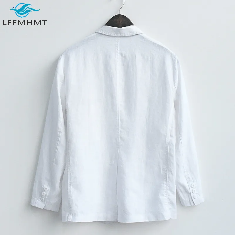 Men Cotton Linen Healthy Soft Comfortable Suit Jackets Business Casual Japan Style Retro Harajuku Solid Color Coats