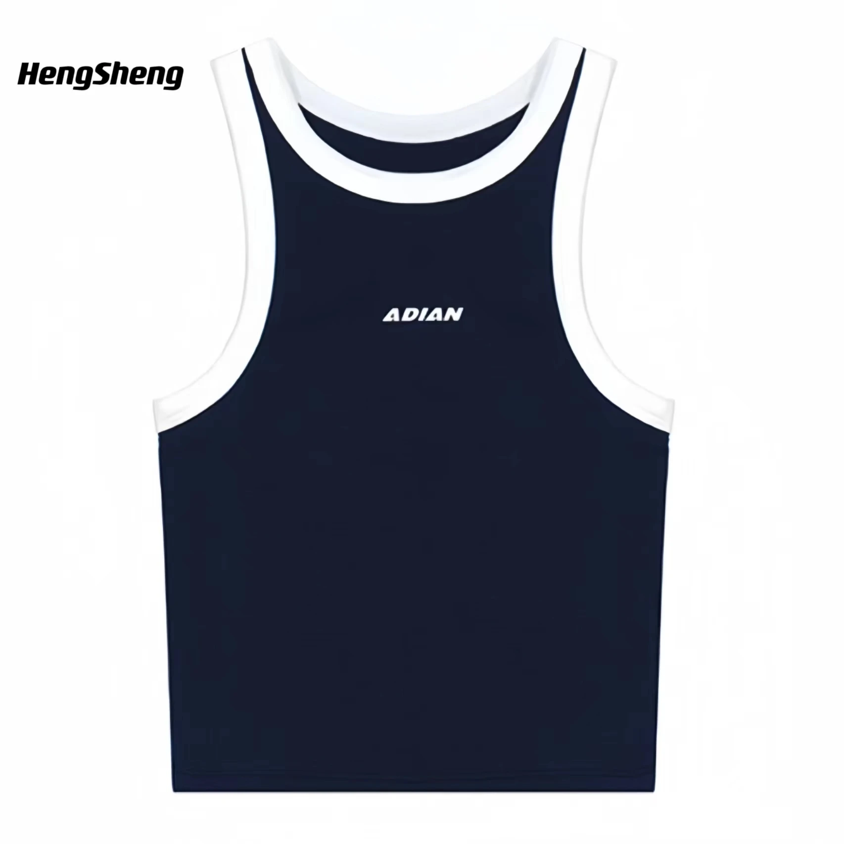 

Винтажная женская футболка с буквенным принтом и цветной блокировкой, повседневный и модный топ, женская одежда, жилет Y2K, трикотажная одежда в Корейском стиле