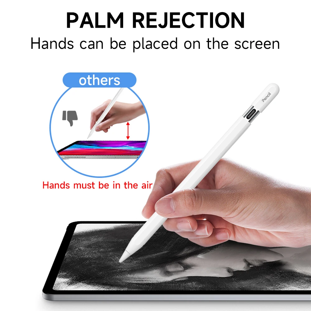 Carregador Magnético para Lápis Ipad Rejeição de Palma Caneta Inclinável Usb-c Apple Pencil 32 2023 2023 2023 20232023 - Imagem 3