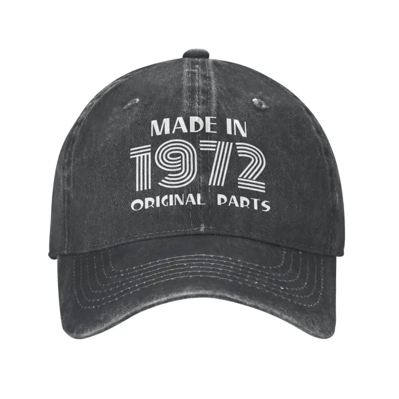 

Custom Cotton Vintage Made In 1972 Original Parts Baseball Cap Sports Men Women's Adjustable 52th Birthday Dad Hat Spring