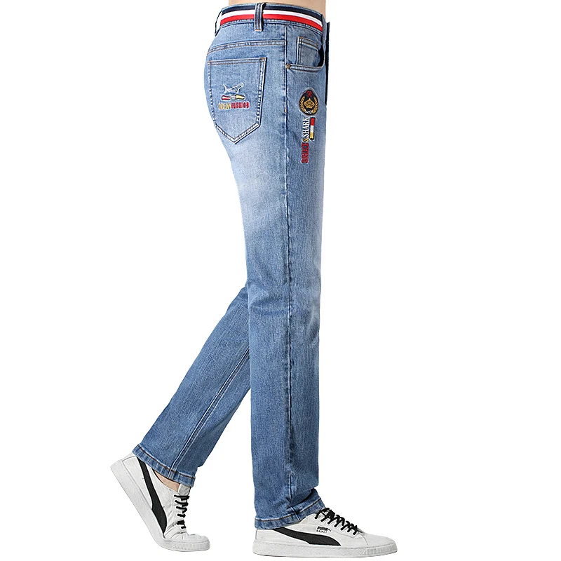 Men Jeans Mens Jeans Jeans Trousers Denim Trousers Mens Casual Trousers Winter Thicken Men's Jeans Bruce&Shark New Straight Leg Loose Fit Jeans For Men Fashion Casual Demin Man Pants Big Size