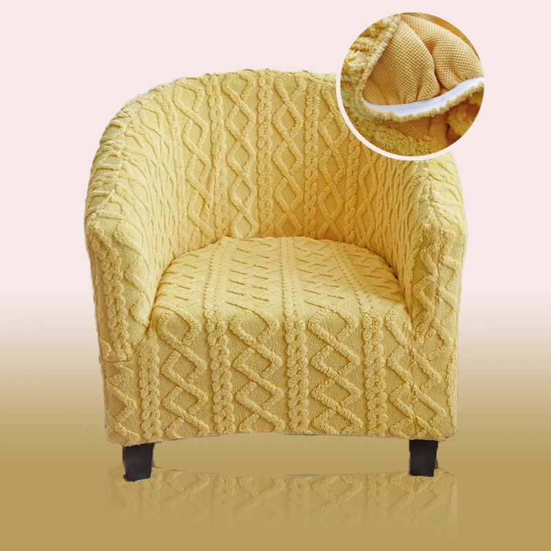 

Warm Thicken Club Chair and Sofa Cover Jacquard Candy Colors 1 Seater Couch Covers for Sofas Living Room and Bar Furniture Cover