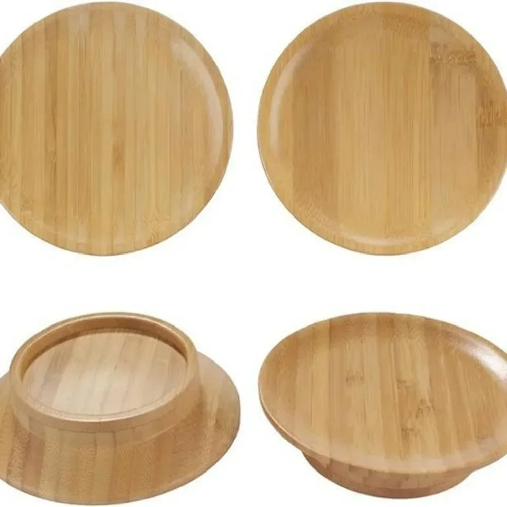 10.16*7cm Red Wine Glass, Cooked Food Board, Top Plate, Cooked Food Glass Cover, Anti Falling Debris, Bamboo Cup Cover, Coaster
