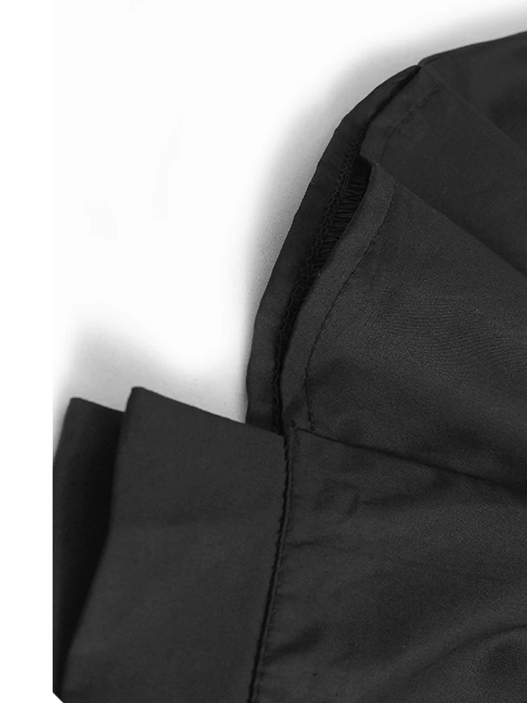 [EAM] High Elastic Waist Black Pleated Shaped Irregular Half-body Skirt Women Fashion Tide New Spring Autumn 2026   1DH5286
