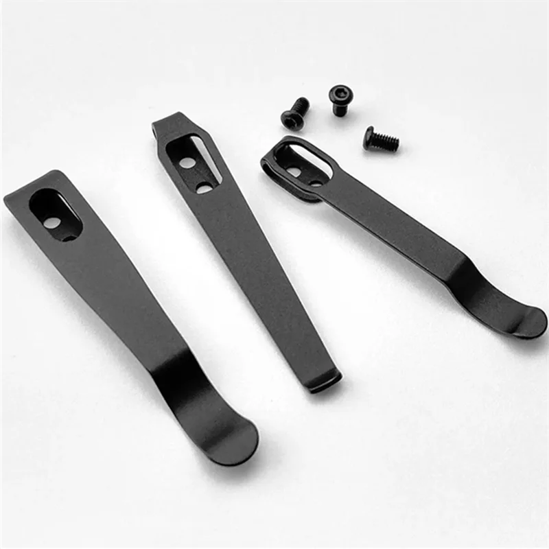 4 Types 420 Stainless Steel Knife Pocket Clip Back Clamp 3Pcs M2.5 Screws DIY Make Replace Accessories Parts carabiner belt clip,tarpaulin clips,camping tent clips,carabiner clips,hat clip,zipper clip,drinking tube clip