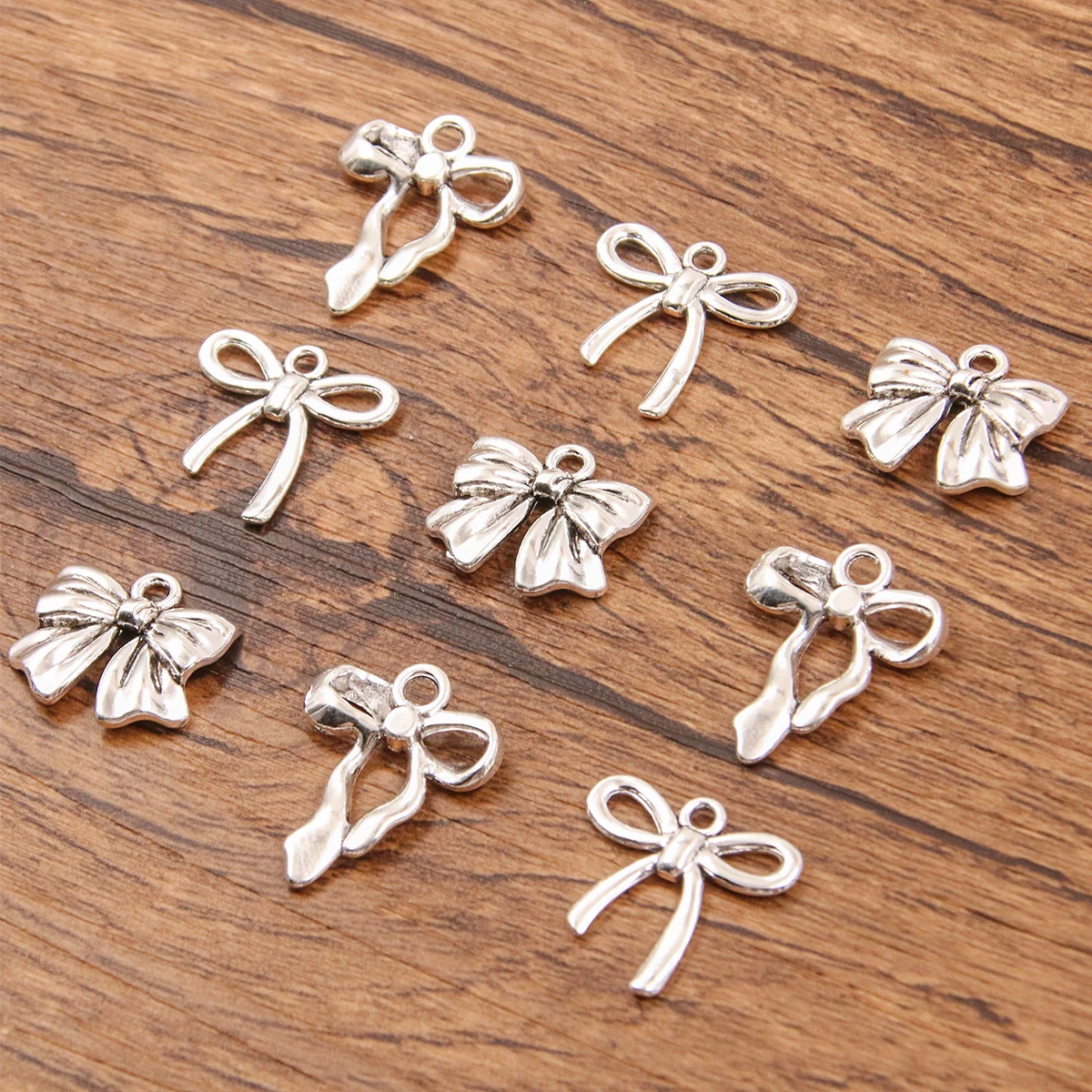 Metal Alloy Bow Charms 20Pcs 3 Style for Jewelry Making DIY