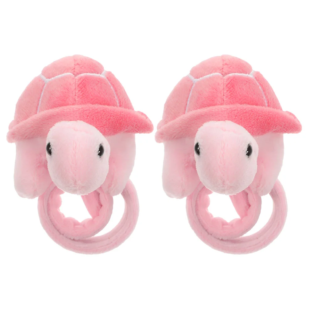 

2 Pcs Plush Ring Turtle Animal Slap Bracelets Toy Wristband Pp Cotton For Decor Party Toys Lovers Supplies