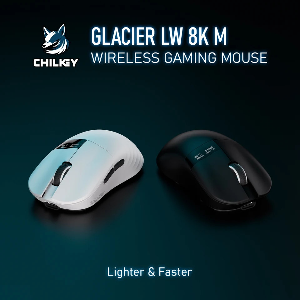 Chilkey Glacier LW 8K Wireless Gaming Mouse with Screen - 49g