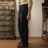 Red Tornado Double Pleated Wide Leg Denim Trousers Vintage Style Pants For Men 2