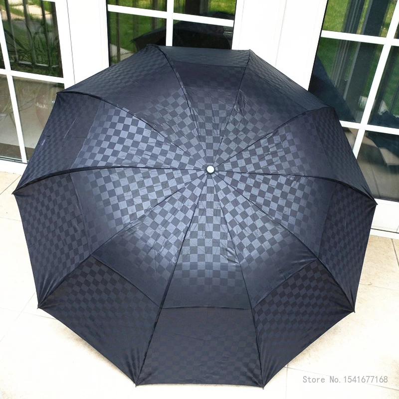 Men's and Women's Oversized Folding Windproof Umbrella, Portable 10 bone steel frame Umbrellas, Essential Business Travel, 1Pc