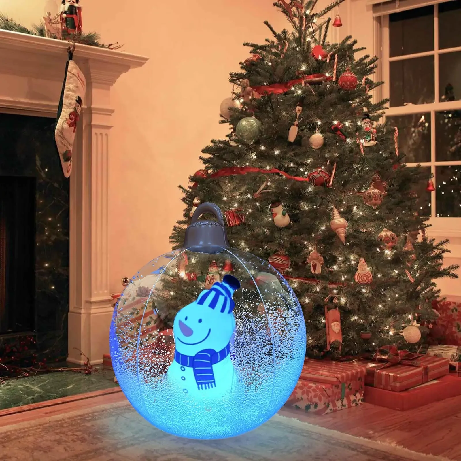 Description Picture 6 of item60cm Transparent Giant Inflatable Christmas Ball with Lights Christmas Decorations Outdoor Christmas Decorations Big Ball