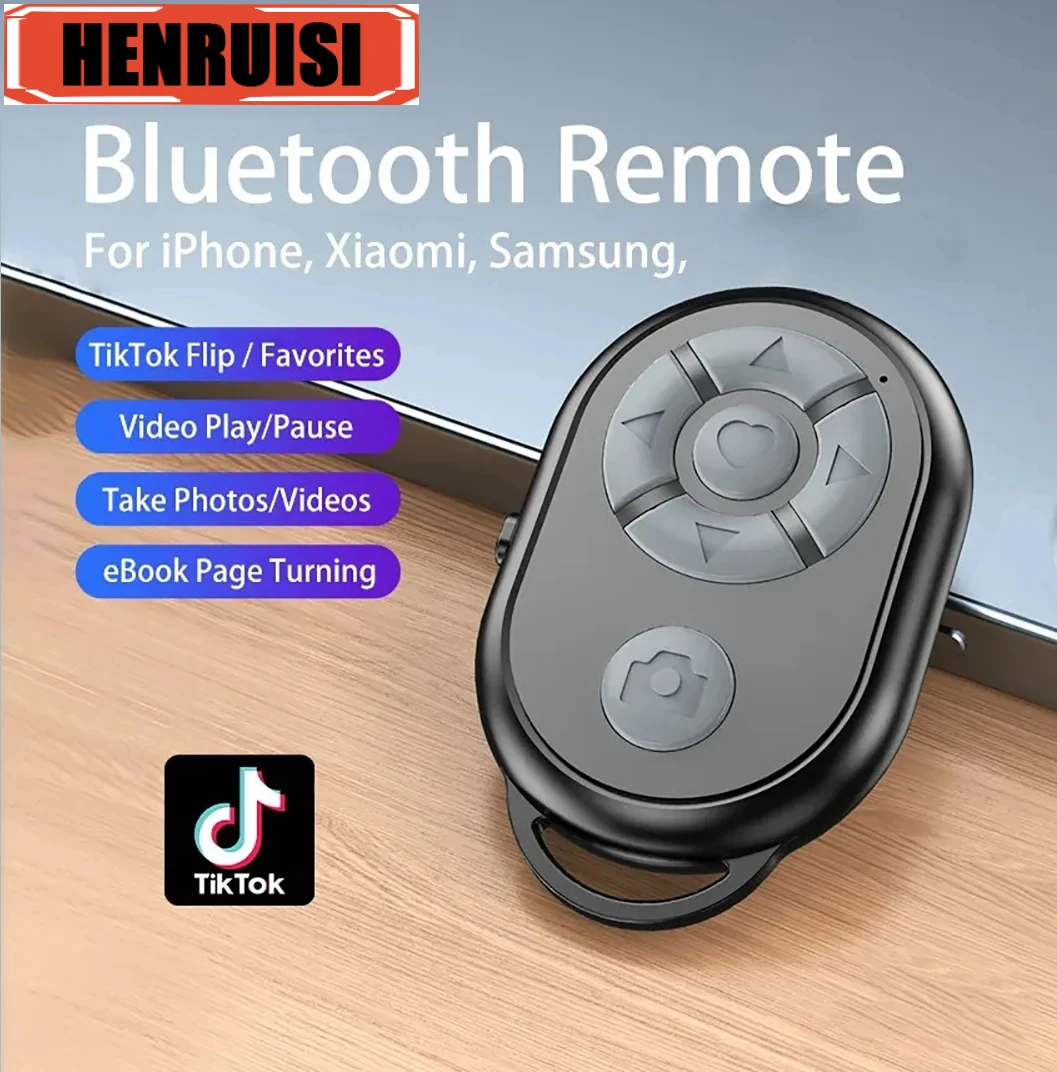 Bluetooth Remote Camera Video Controller For iPhone Android Mobile Phone Universal Remote Control For Movie Page Turning