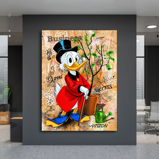 Disney Cartoon Donald Duck Poster Canvas Painting Money Luxury Art Picture  Mural Modern Home Wall Prints Kids Room Decoration - AliExpress