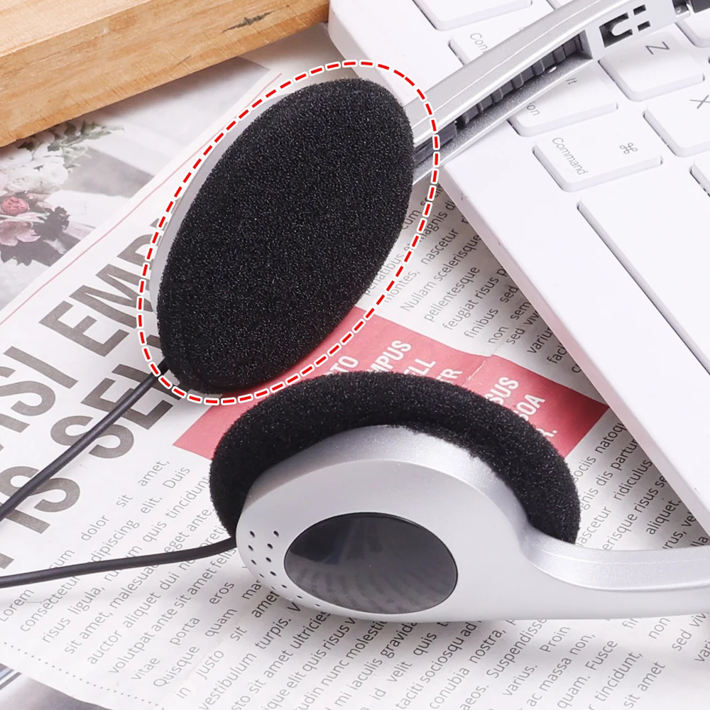 Logitech Headset Ohrpolster Ersatz – 3 Paar, 50 Mm, Für H330/H340/H110/H111, Weicher Schaumstoff, Schwarz