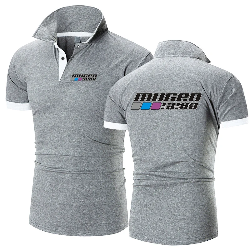 Short Sleeve T Shirt Mugen Seiki Men's Collar Hollow Short-sleeved Polo Shirt Breathable Business Fashion T-Shirt