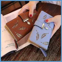 Ladies' PU hollow leaf handbag with card holder and mobile phone pocket, zipper buckle wallet - Image 5