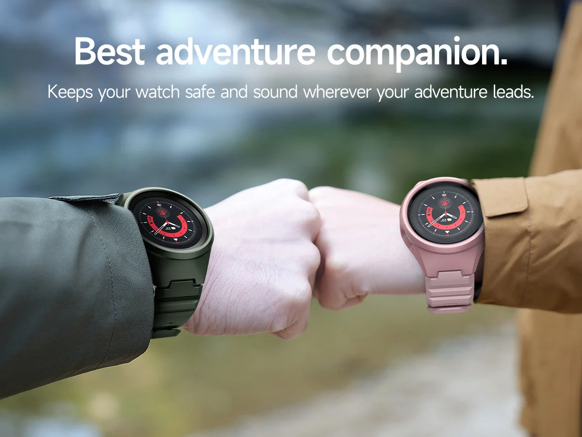 Dexnor für Samsung Galaxy Watch 5 Pro-Armband mit Gehäuse 45 mm (2022) Robustes, stoßfestes Uni-Body-Design mit verstellbarem Uhrenarmband – Detail 20