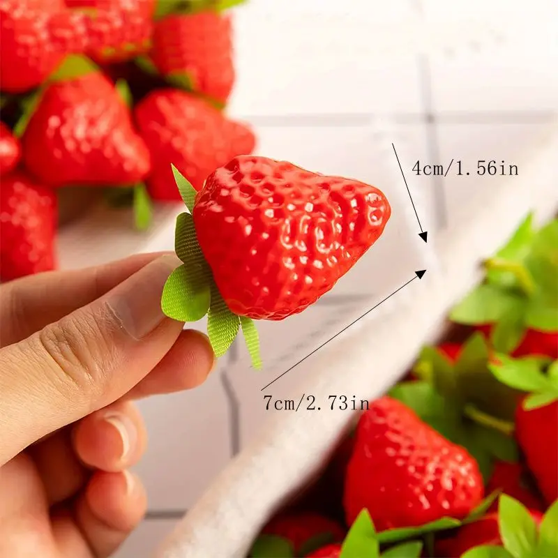 Artificial Fruits and Vegetables 10/20Pcs Artificial Strawberries Fruit Fake Fruit for Home Table Party Decor Photography Prop Holiday Decor for Day Celebration