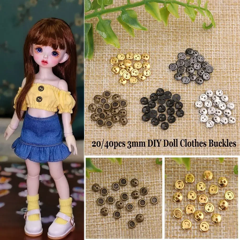 Metal Miniature Doll Clothes Buckles Buttons for DIY Dollhouse Accessories