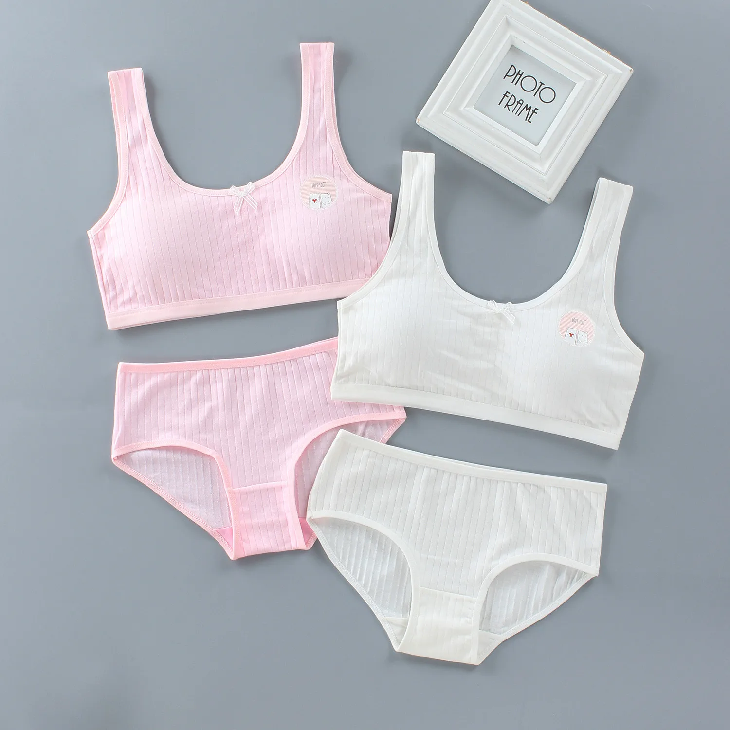 8 18 Years Cotton Teen Girl Training Bra And Panty Sets Puberty