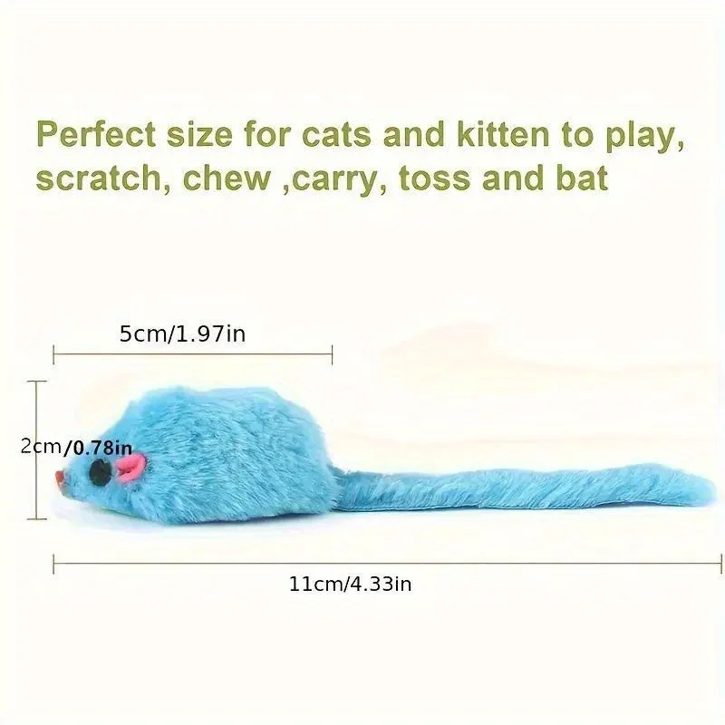 8-Pack Soft Plush Mouse Cat Toys-Interactive Play & Exercise for Kittens and Cats, Gentle on Paws