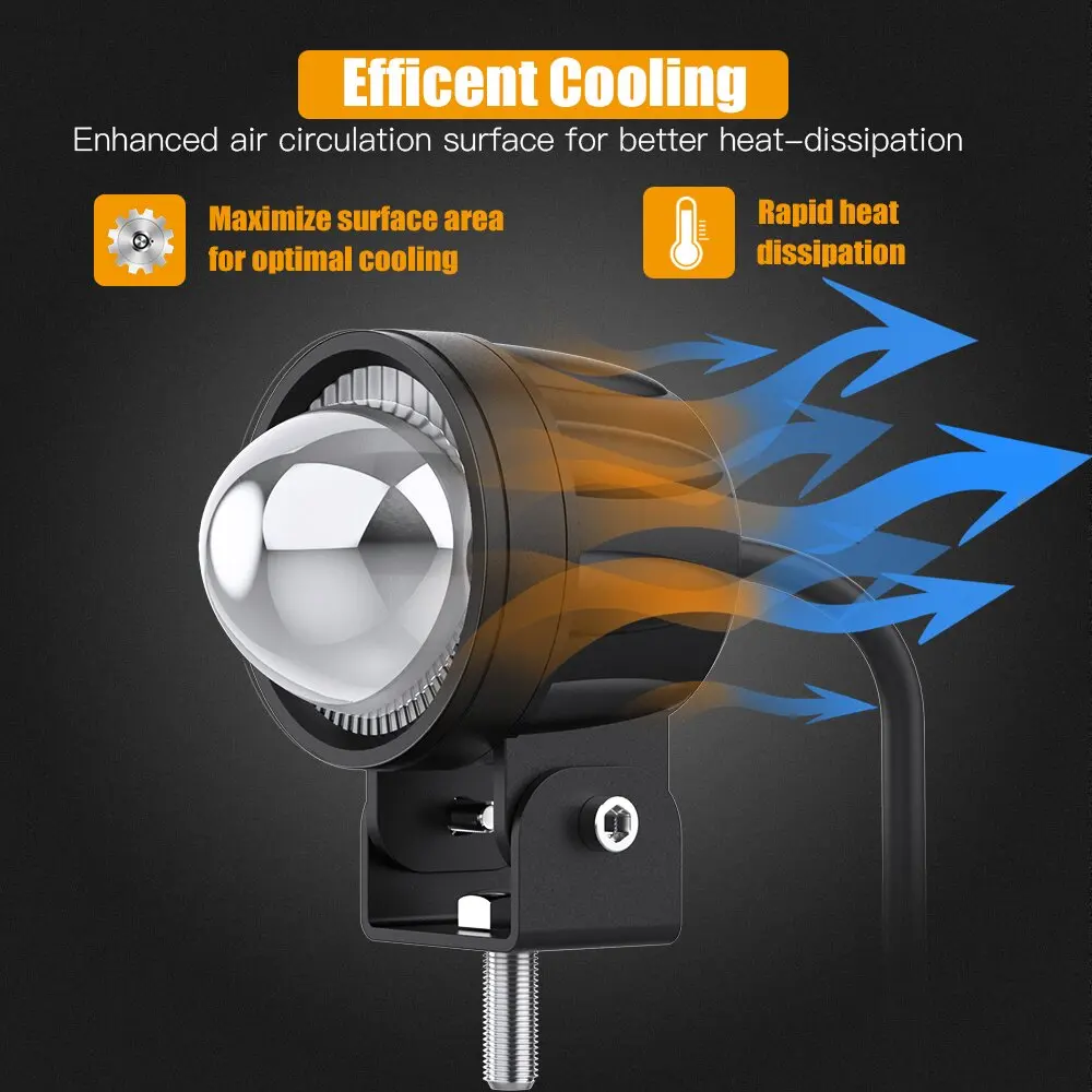 ANMINGPU-faros LED antiniebla para motocicleta, focos de 12V y 24V, barra de luz de trabajo para Moto, coches, camiones, 4X4, ATV, accesorios
