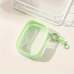 Compact Transparent Zippered Storage Bag - Multifunctional Organizer for Travel Accessories with Keychain (5)