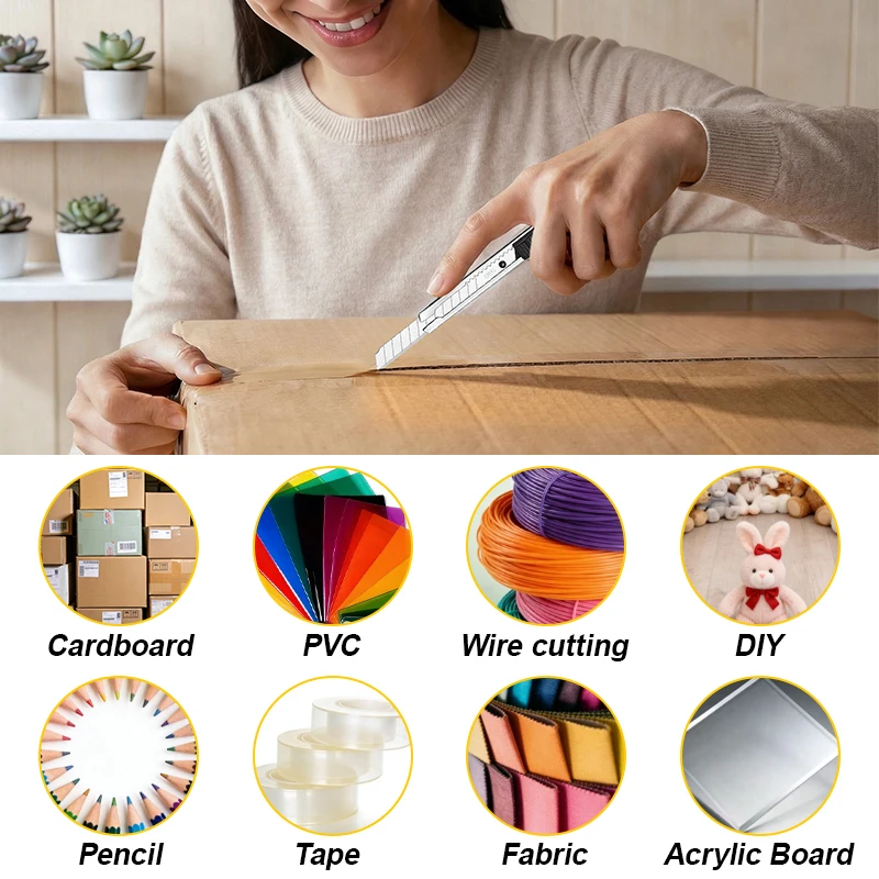 델리 9mm 유틸리티 나이프 세트 합금강 30/60도 블레이드 종이 상자 절단 해체용 나이프 가정 학교 용품